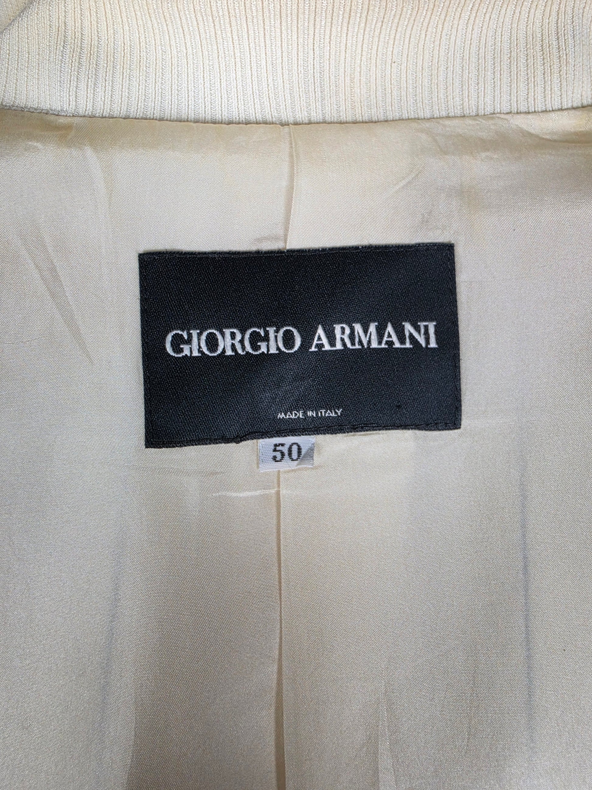 Giorgio Armani Giacca Blazer Gessato Vintage Linea Borgo 21 Panna - Pally Vintage Closet