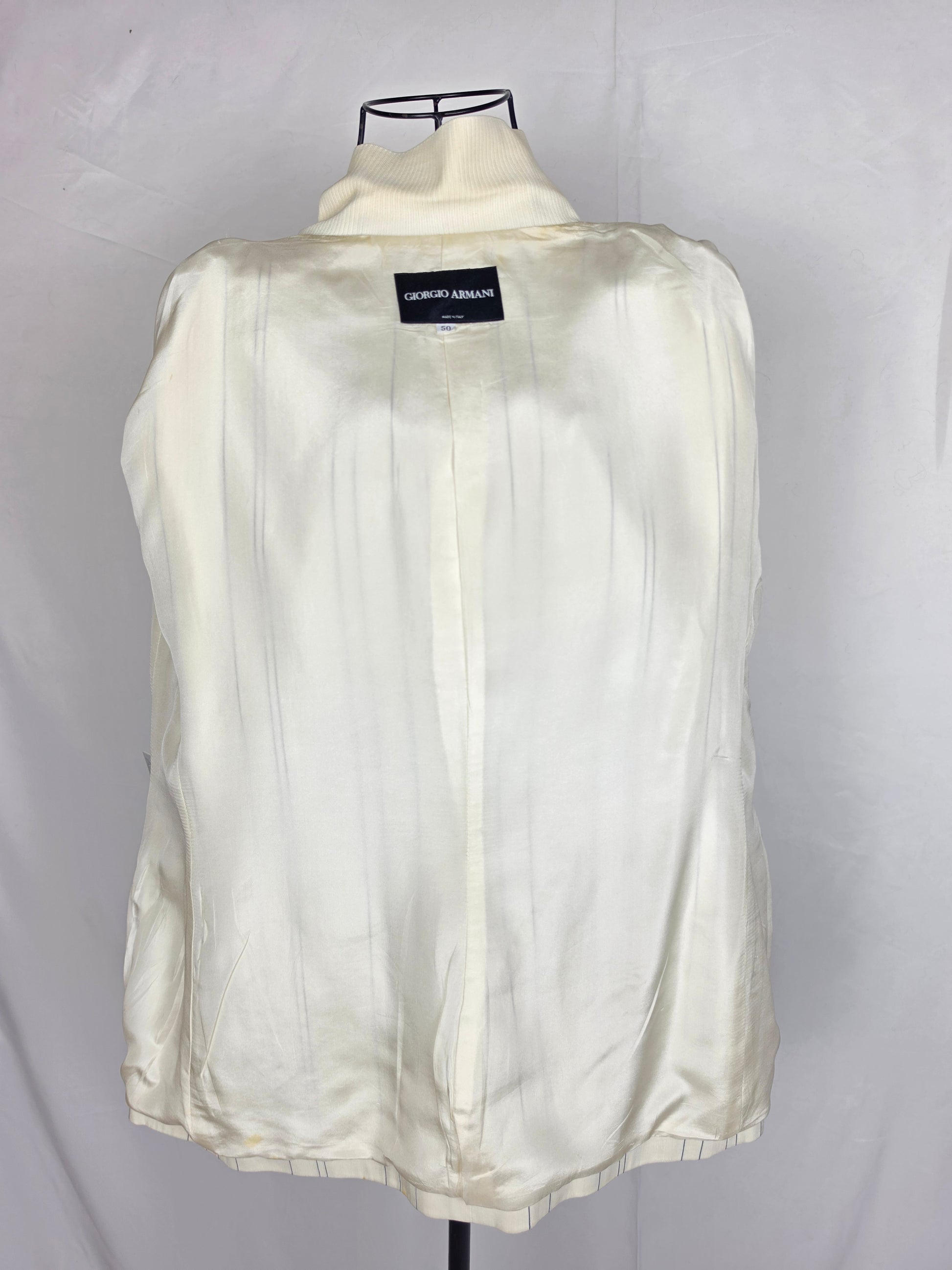 Giorgio Armani Giacca Blazer Gessato Vintage Linea Borgo 21 Panna - Pally Vintage Closet