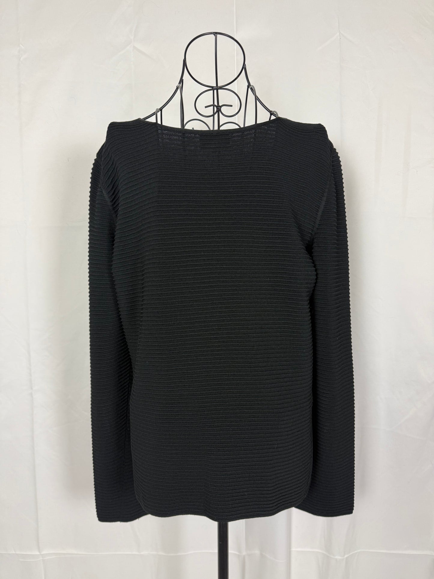 Giorgio Armani Maglione in Lana Vergine Texturizzato Nero - Pally Vintage Closet