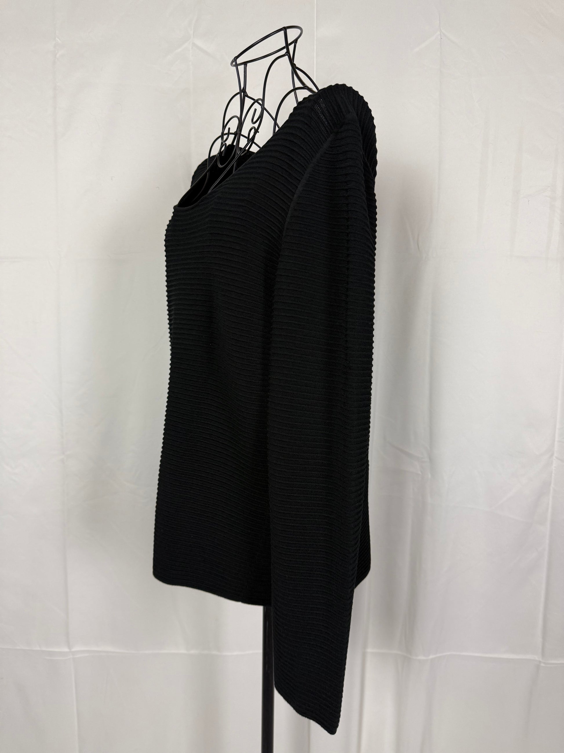 Giorgio Armani Maglione in Lana Vergine Texturizzato Nero - Pally Vintage Closet