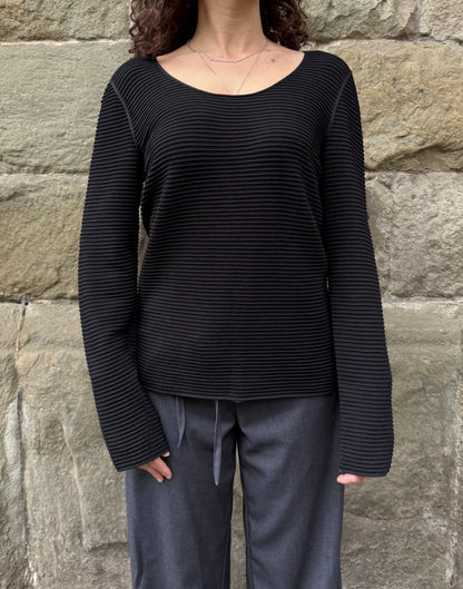 Giorgio Armani Maglione in Lana Vergine Texturizzato Nero - Pally Vintage Closet