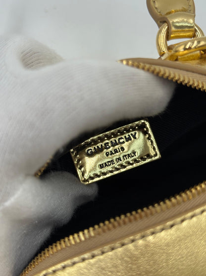Givenchy Antigona Stretch Mini Bag in Metallic Gold Leather
