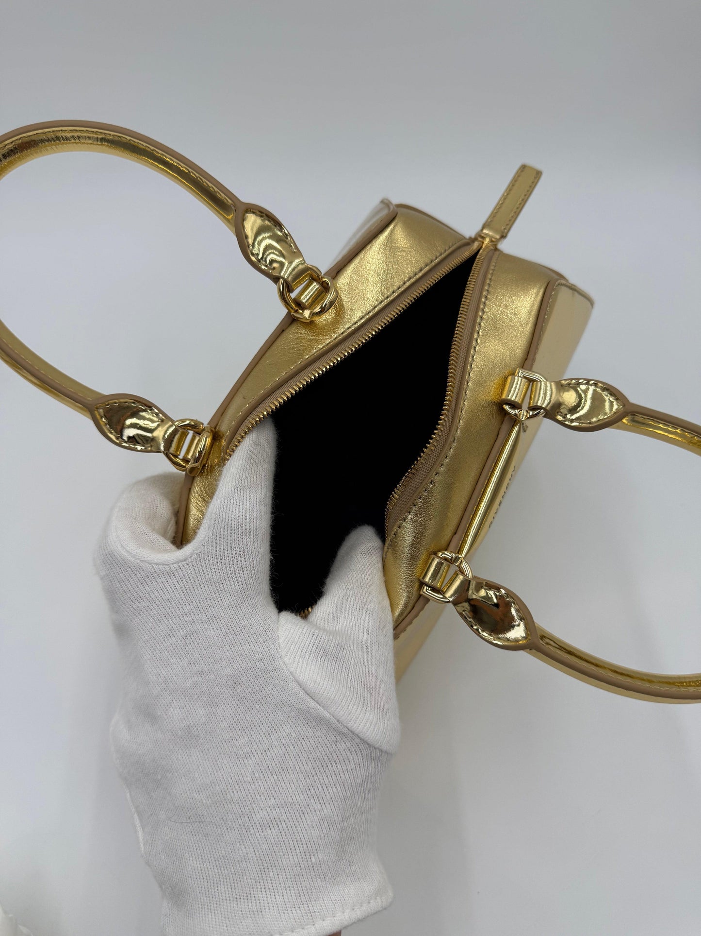 Givenchy Antigona Stretch Mini Bag in Metallic Gold Leather