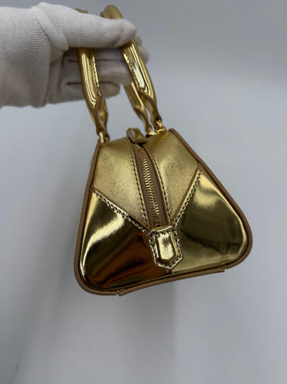 Givenchy Antigona Stretch Mini Bag in Metallic Gold Leather