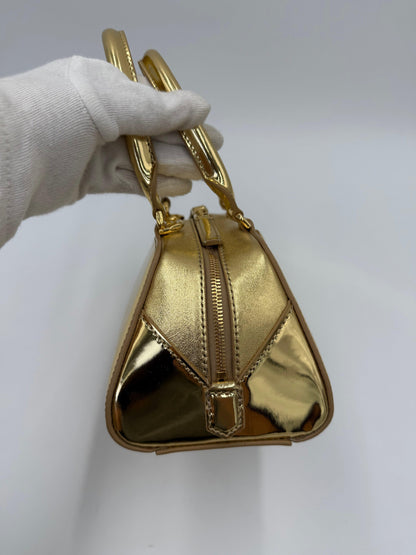 Givenchy Antigona Stretch Mini Bag in Metallic Gold Leather