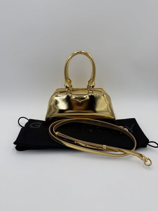Givenchy Borsa Antigona Stretch Mini in Pelle Metallizzata Oro - Pally Vintage Closet