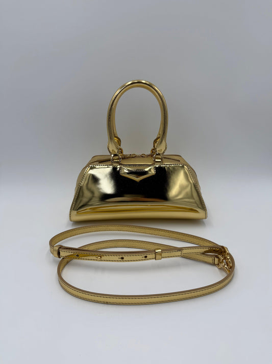 Givenchy Borsa Antigona Stretch Mini in Pelle Metallizzata Oro - Pally Vintage Closet