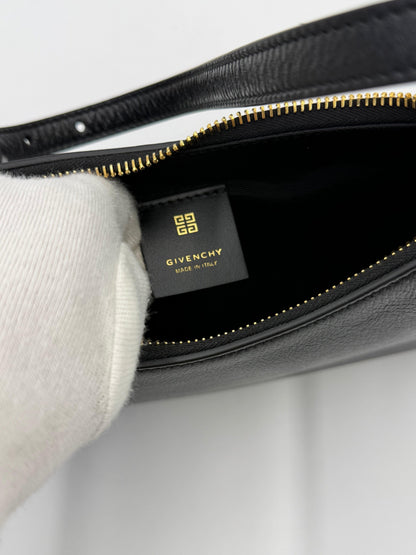 Givenchy G-Hobo Leather Shoulder Bag with 4G Padlock Black