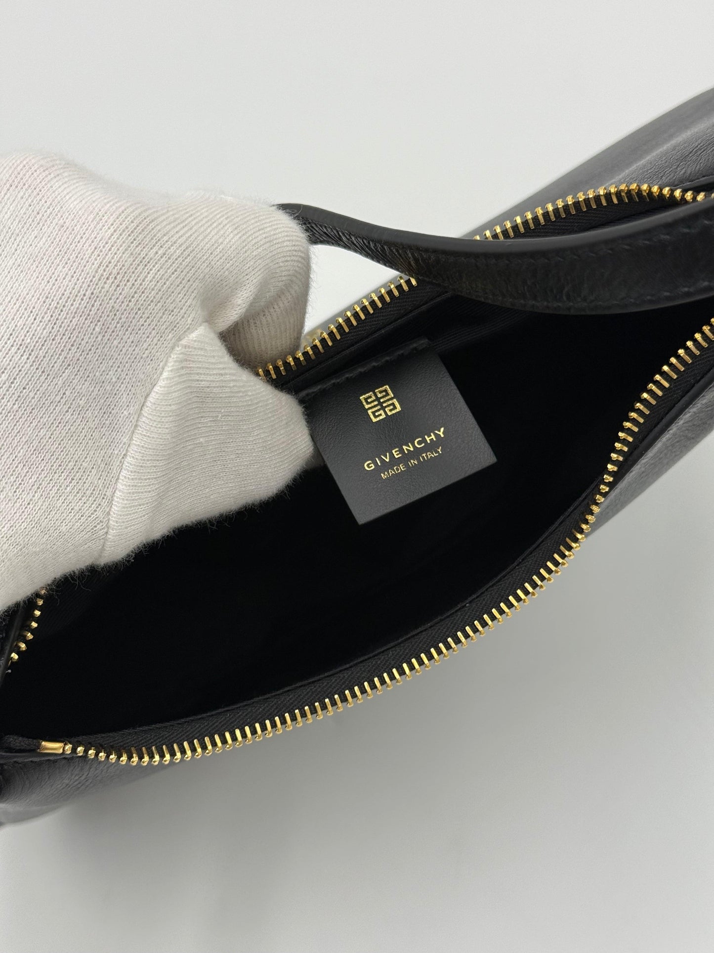 Givenchy G-Hobo Leather Shoulder Bag with 4G Padlock Black