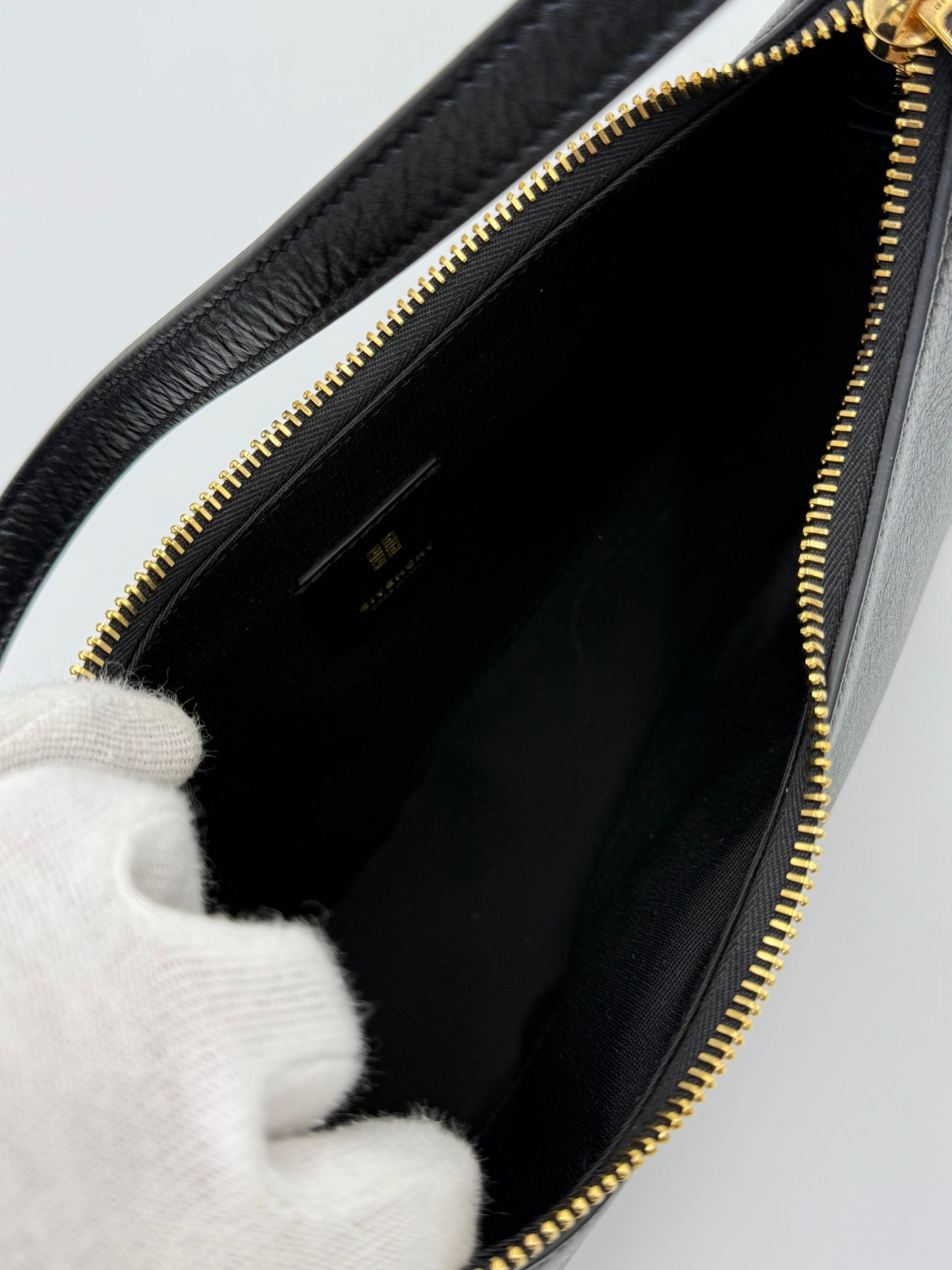 Givenchy G-Hobo Leather Shoulder Bag with 4G Padlock Black