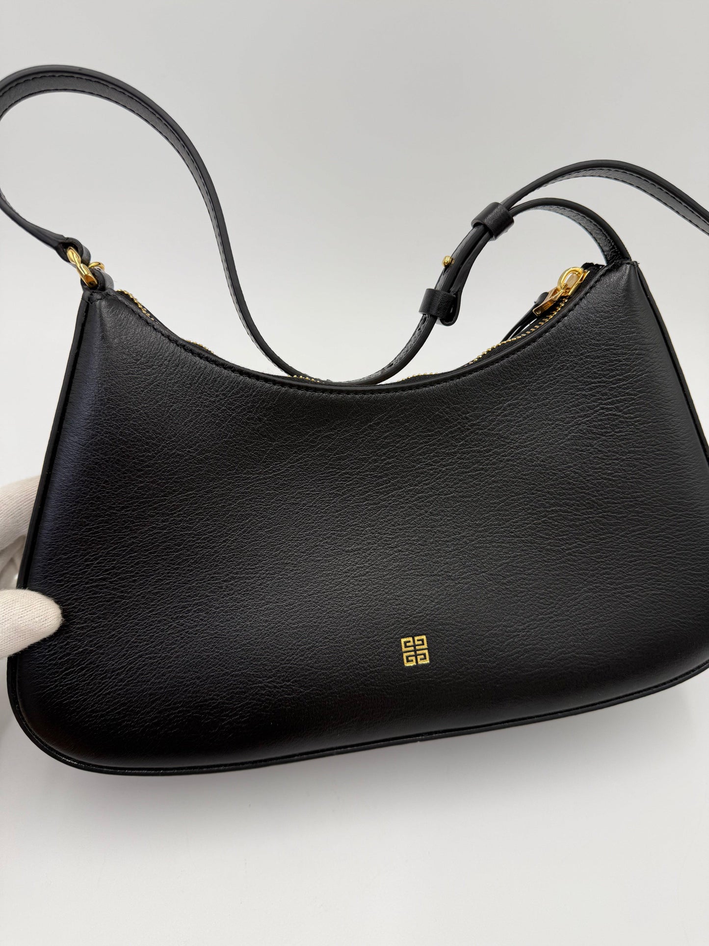 Givenchy G-Hobo Leather Shoulder Bag with 4G Padlock Black