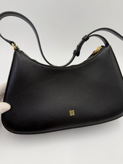 Givenchy G-Hobo Leather Shoulder Bag with 4G Padlock Black