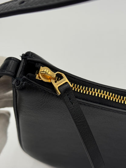Givenchy G-Hobo Leather Shoulder Bag with 4G Padlock Black