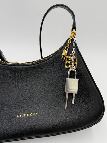 Givenchy G-Hobo Leather Shoulder Bag with 4G Padlock Black