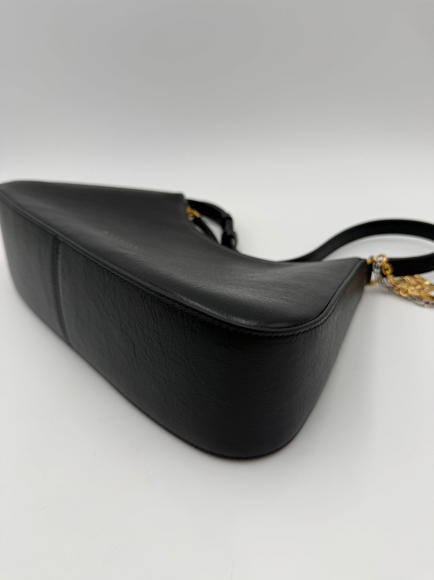 Givenchy G-Hobo Leather Shoulder Bag with 4G Padlock Black