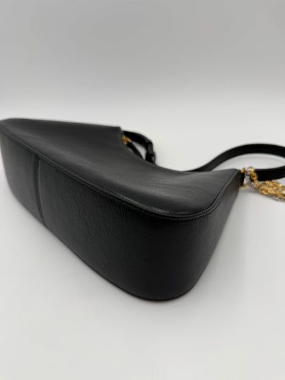 Givenchy G-Hobo Leather Shoulder Bag with 4G Padlock Black