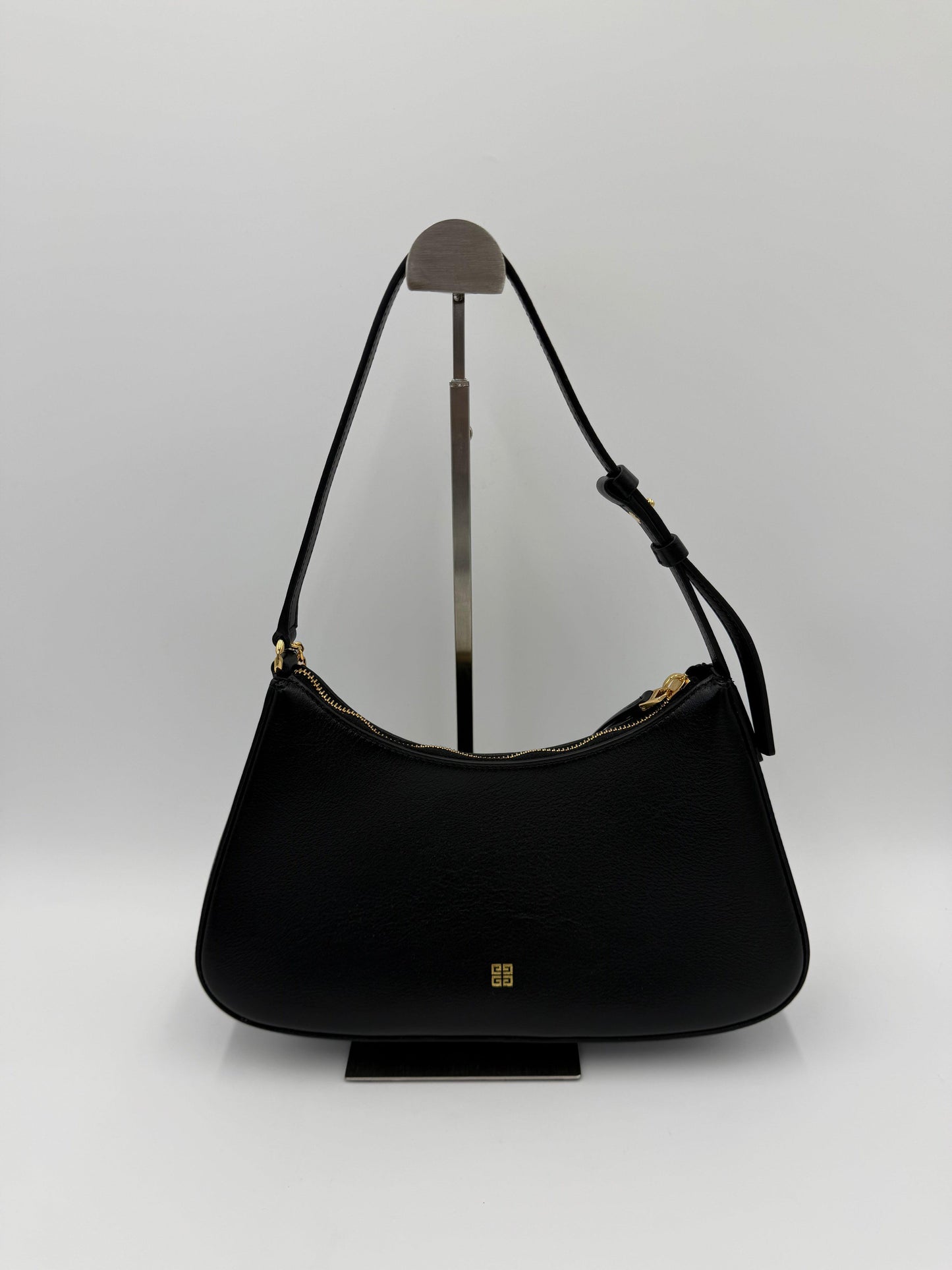 Givenchy G-Hobo Leather Shoulder Bag with 4G Padlock Black