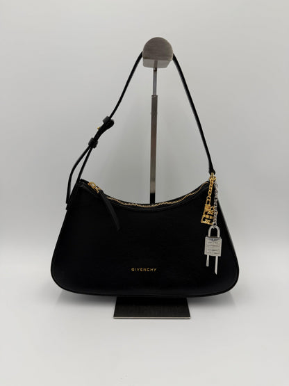 Givenchy G-Hobo Leather Shoulder Bag with 4G Padlock Black