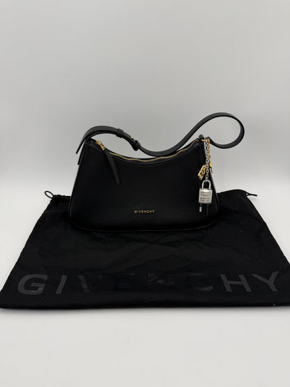 Givenchy G-Hobo Leather Shoulder Bag with 4G Padlock Black