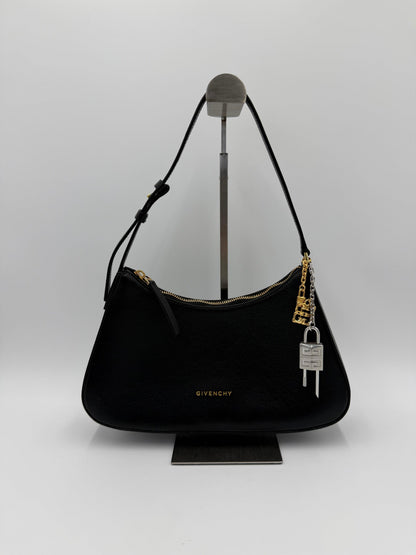 Givenchy G-Hobo Leather Shoulder Bag with 4G Padlock Black