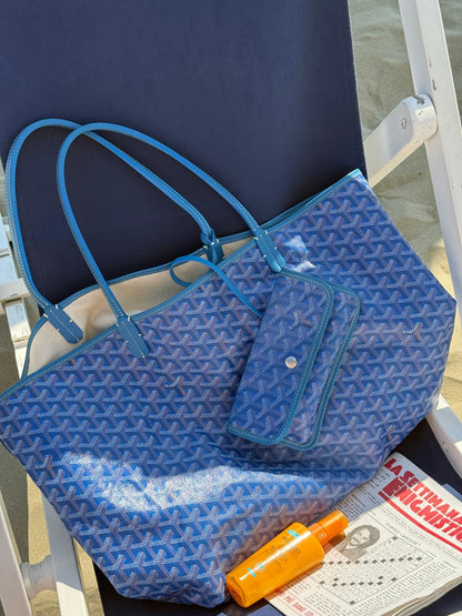 Goyard Borsa Saint Louis GM Blu Goyardine - Pally Vintage Closet