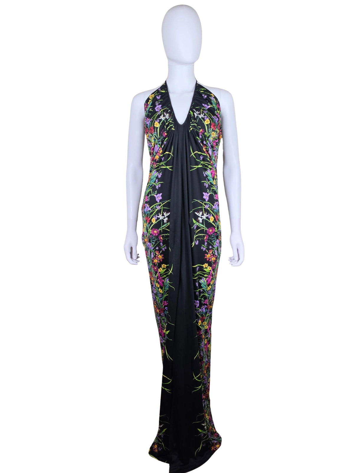 Gucci Abito Lungo Halterneck con Stampa Floreale Collezione Resort 2013 Nero - Pally Vintage Closet