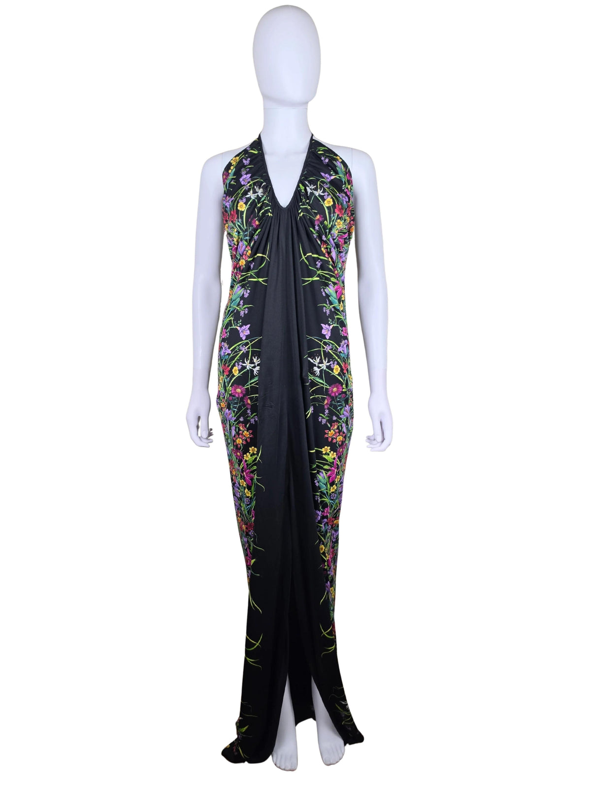 Gucci Abito Lungo Halterneck con Stampa Floreale Collezione Resort 2013 Nero - Pally Vintage Closet