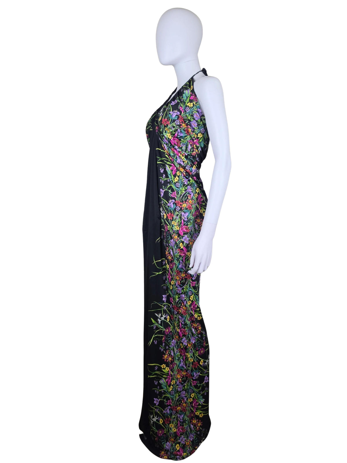 Gucci Abito Lungo Halterneck con Stampa Floreale Collezione Resort 2013 Nero - Pally Vintage Closet