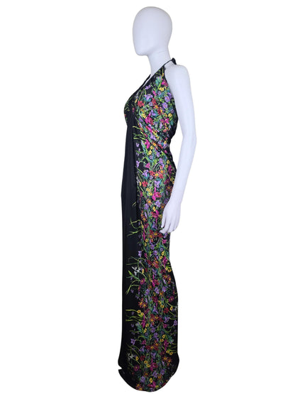 Gucci Abito Lungo Halterneck con Stampa Floreale Collezione Resort 2013 Nero - Pally Vintage Closet