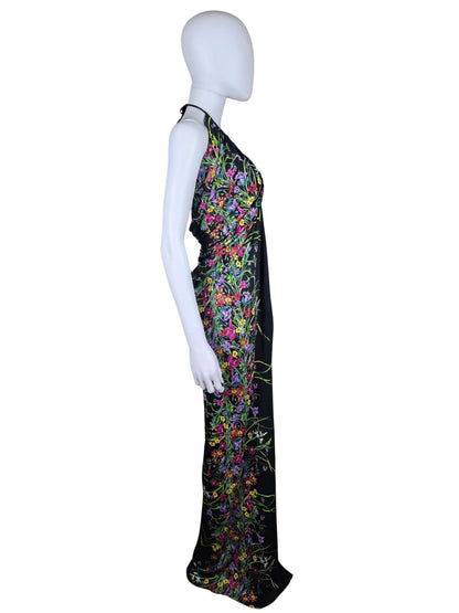 Gucci Abito Lungo Halterneck con Stampa Floreale Collezione Resort 2013 Nero - Pally Vintage Closet