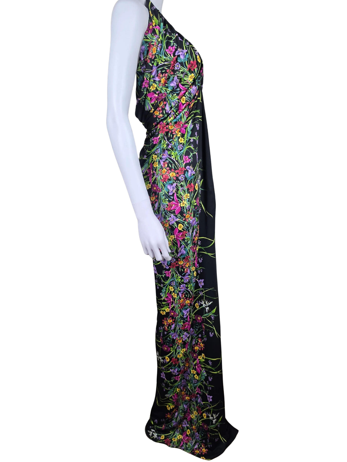Gucci Abito Lungo Halterneck con Stampa Floreale Collezione Resort 2013 Nero - Pally Vintage Closet