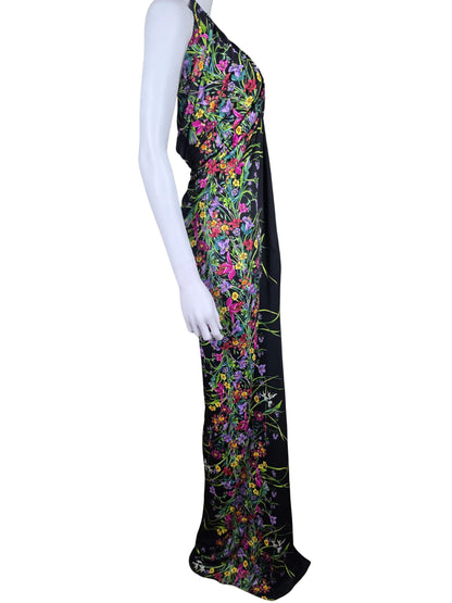 Gucci Abito Lungo Halterneck con Stampa Floreale Collezione Resort 2013 Nero - Pally Vintage Closet