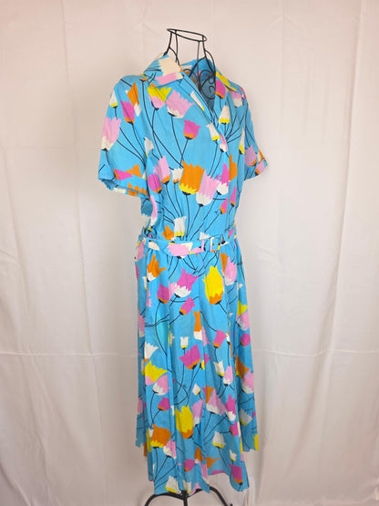Gucci-Abito-Midi-in-Misto-Lino-Stampa-Floreale-Tulipani-Celeste-70401871511876 - Pally Vintage Closet