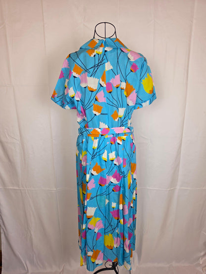 Gucci-Abito-Midi-in-Misto-Lino-Stampa-Floreale-Tulipani-Celeste-70401871577412 - Pally Vintage Closet