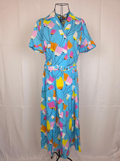 Gucci-Abito-Midi-in-Misto-Lino-Stampa-Floreale-Tulipani-Celeste-70401871741252 - Pally Vintage Closet