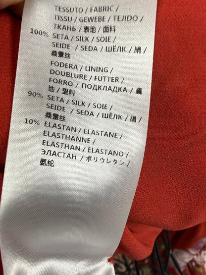 Gucci Abito in Seta con Stampa Floreale e Dettagli Plissé Rosso - Pally Vintage Closet