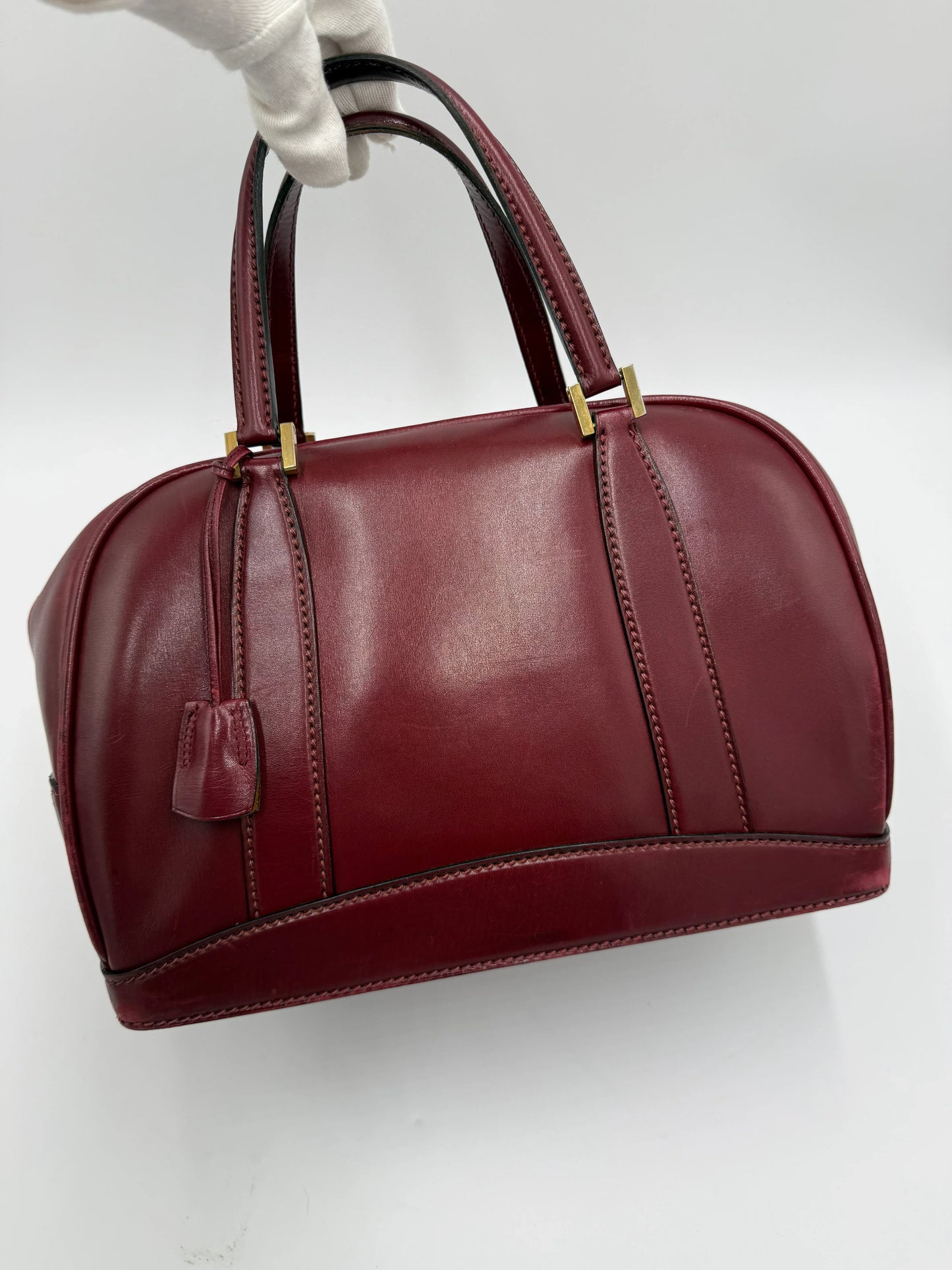 Gucci-Bauletto-Vintage-in-Pelle-Liscia-Bordeaux-69515592761668 - Pally Vintage Closet