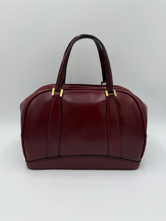 Gucci Bauletto Vintage in Pelle Liscia Bordeaux - Pally Vintage Closet