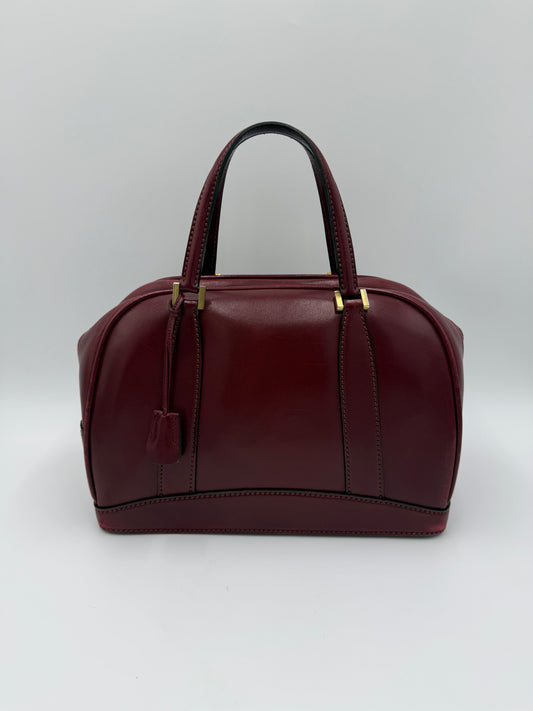 Gucci Bauletto Vintage in Pelle Liscia Bordeaux - Pally Vintage Closet