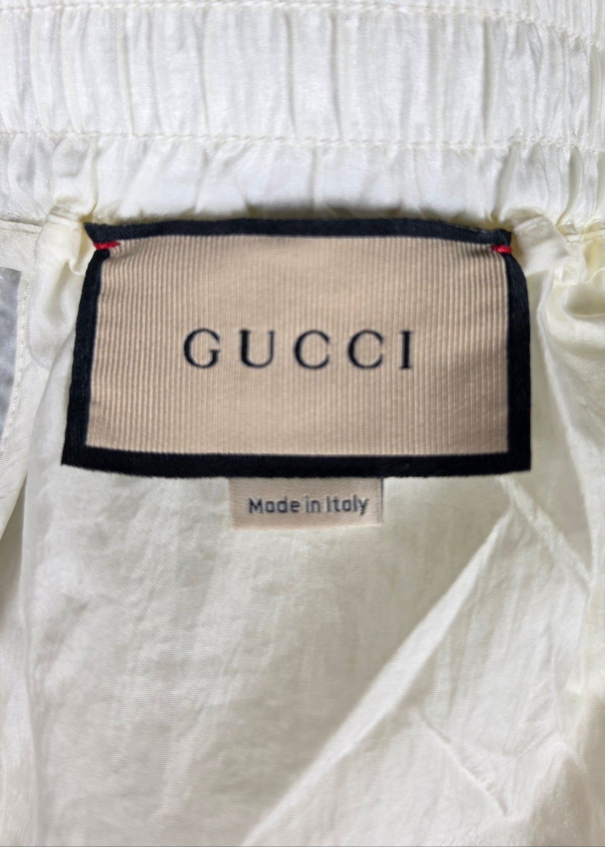 Gucci Bermuda in Nylon con Bande Web Avorio - Pally Vintage Closet