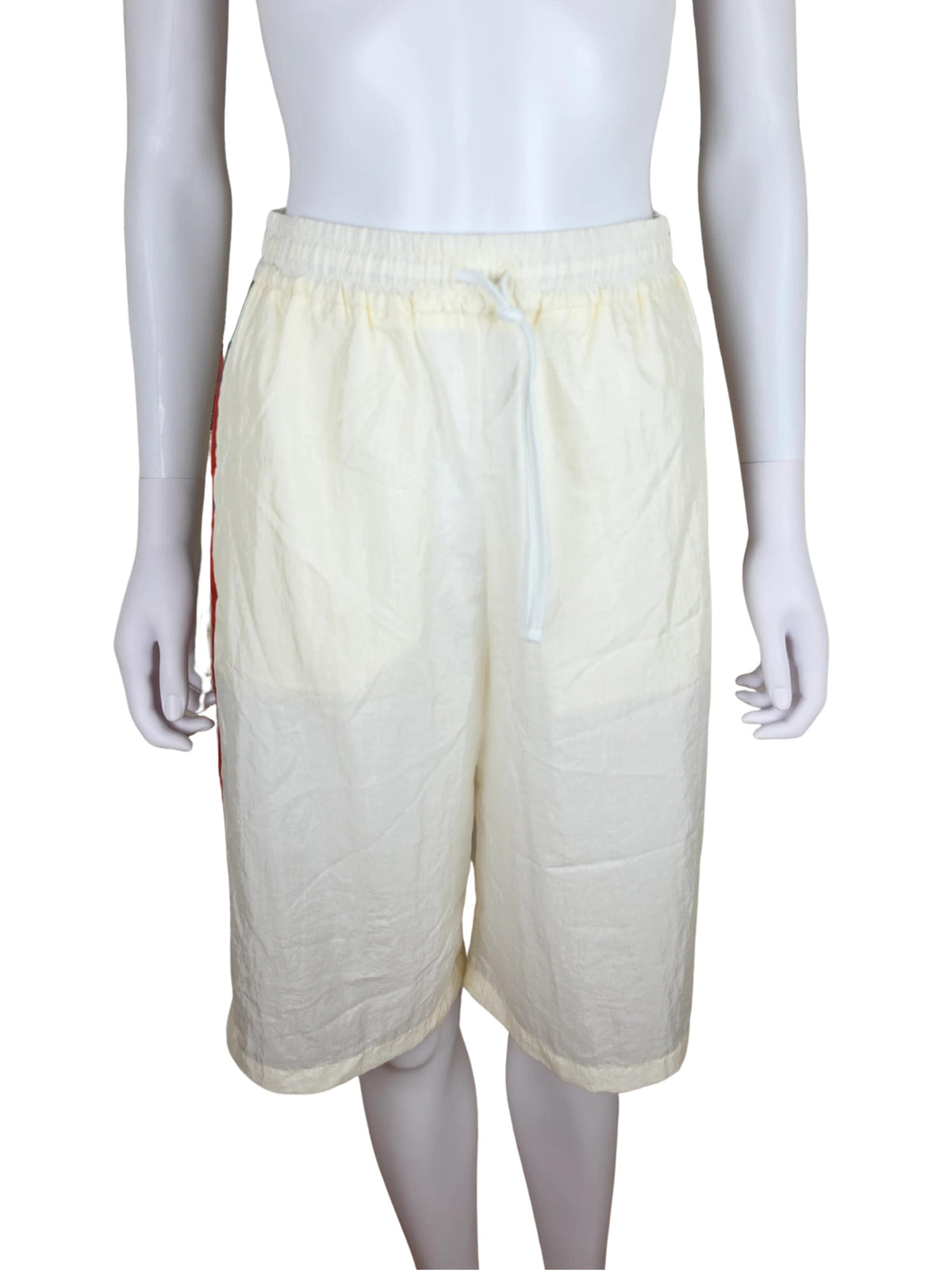 Gucci Bermuda in Nylon con Bande Web Avorio - Pally Vintage Closet