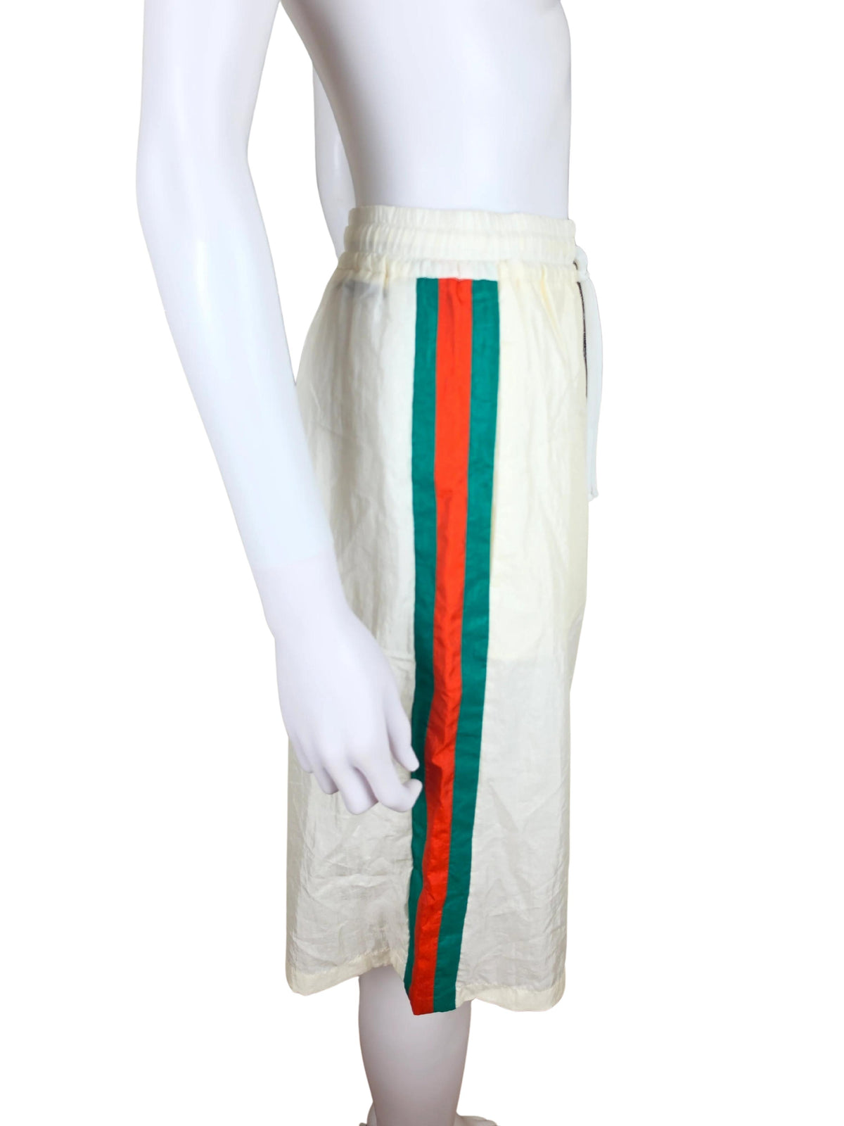 Gucci Bermuda in Nylon con Bande Web Avorio - Pally Vintage Closet