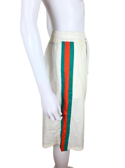 Gucci Bermuda in Nylon con Bande Web Avorio - Pally Vintage Closet
