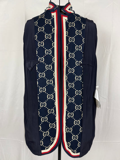 Gucci Blazer GG Monogram con Finiture Web Blu Navy - Pally Vintage Closet