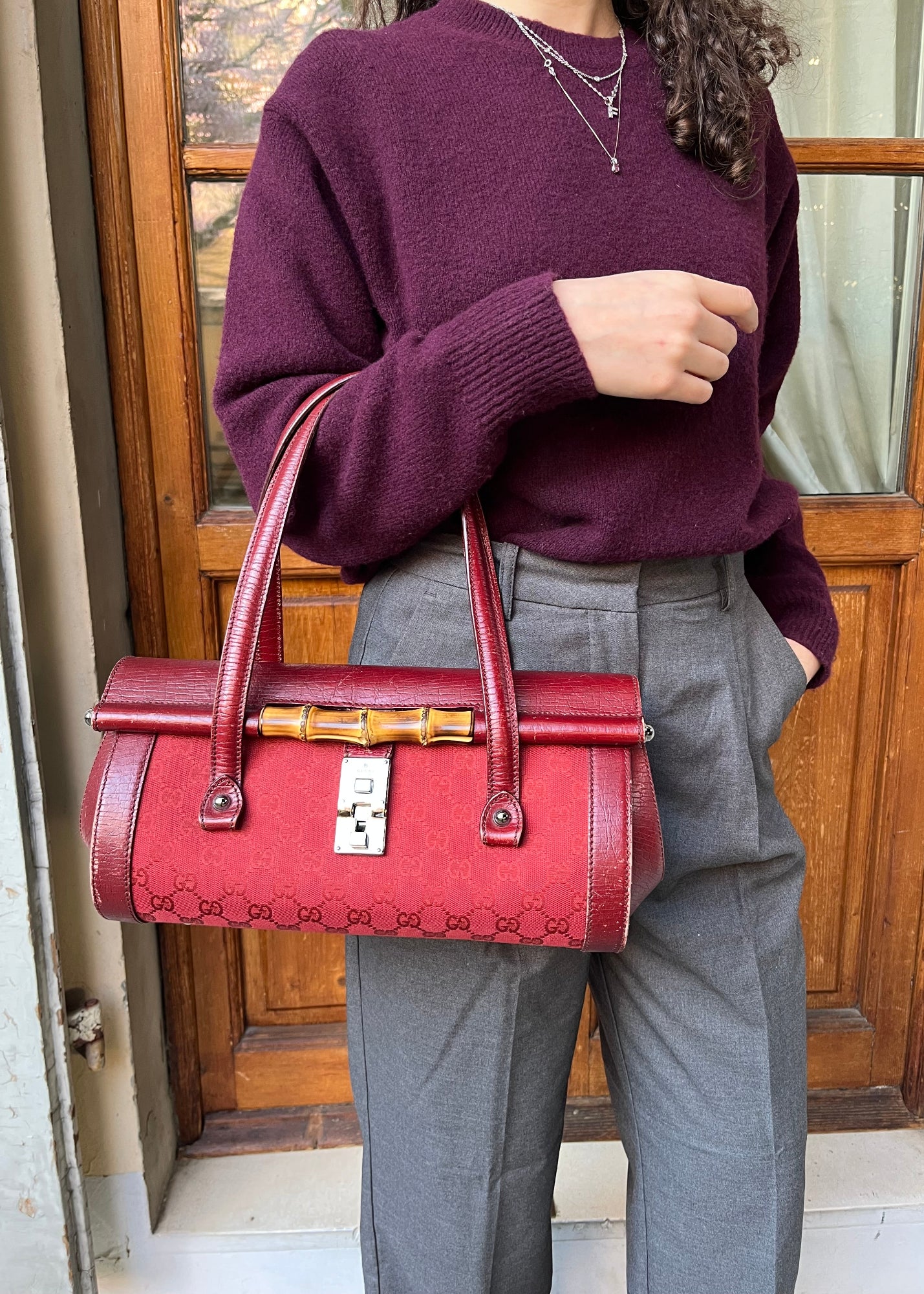 Gucci Borsa Bamboo Bullet Vintage Rossa