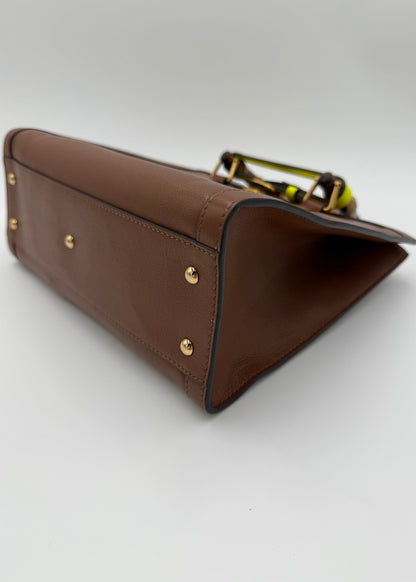 Gucci Borsa Diana Tote Media in Pelle con Manici Bamboo Marrone