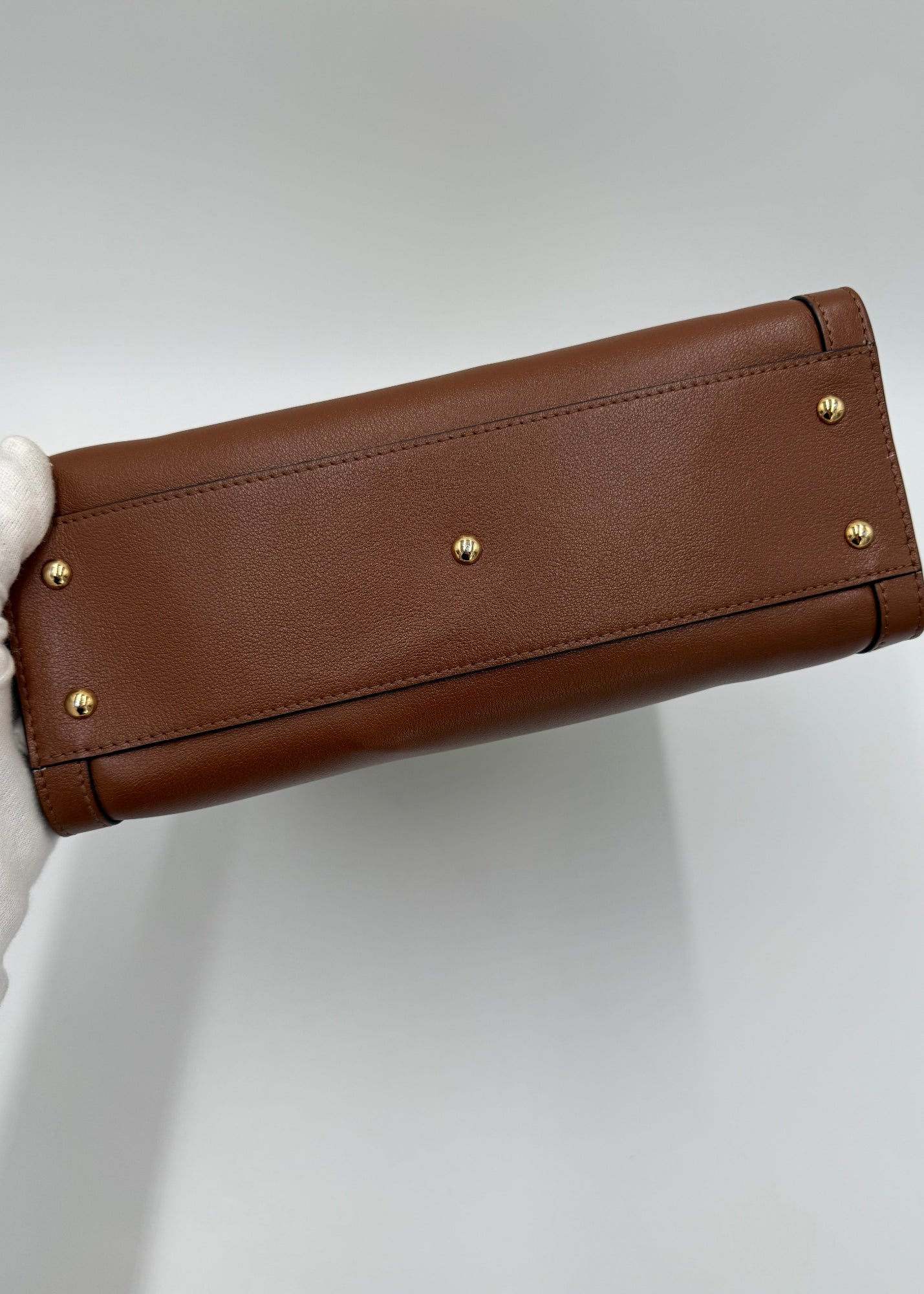 Gucci Borsa Diana Tote Media in Pelle con Manici Bamboo Marrone