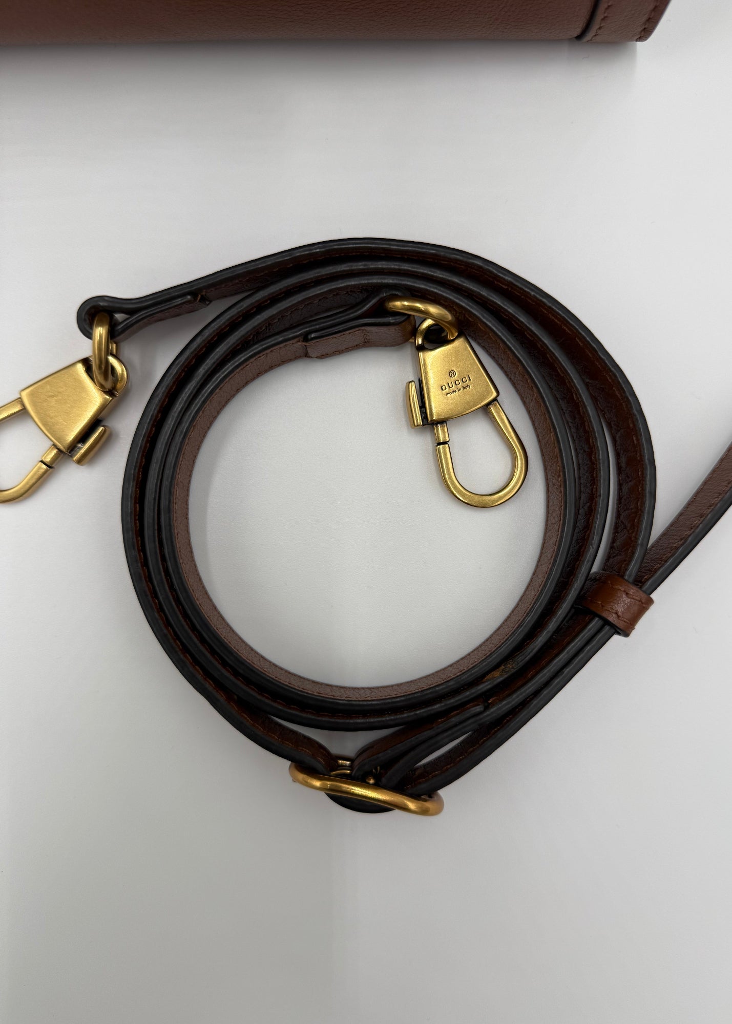 Gucci Borsa Diana Tote Media in Pelle con Manici Bamboo Marrone