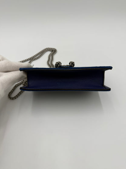 Gucci Borsa Dionysus Super Mini in Velluto Blu Cobalto - Pally Vintage Closet