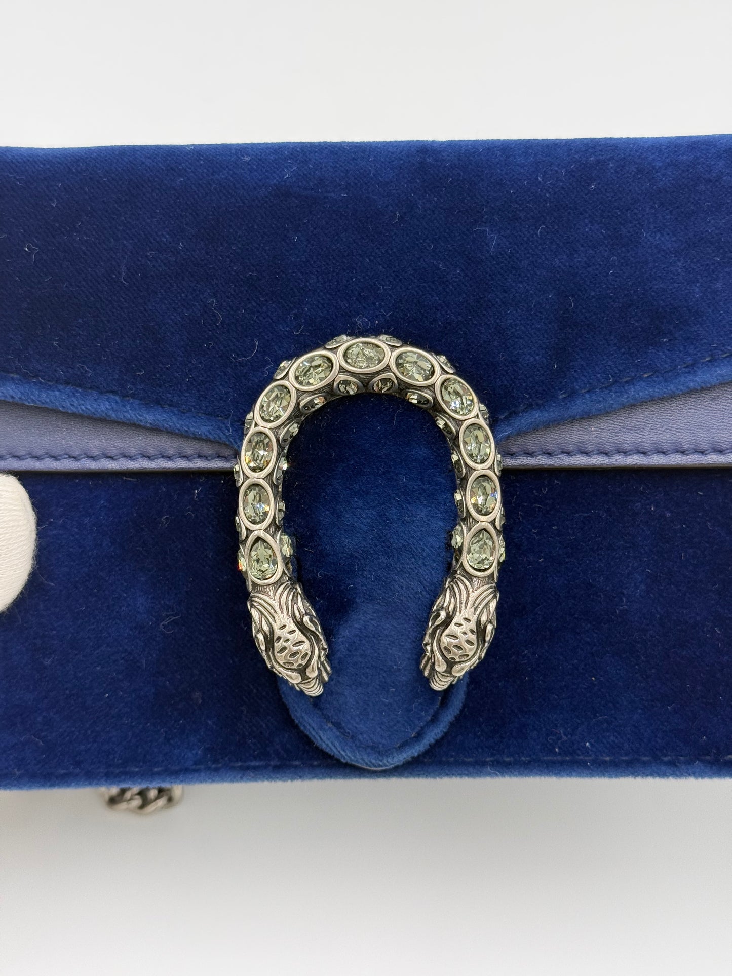 Gucci Borsa Dionysus Super Mini in Velluto Blu Cobalto - Pally Vintage Closet